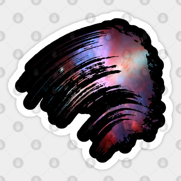 Large paint brush stroke galaxy whoosh Sticker by Blacklinesw9